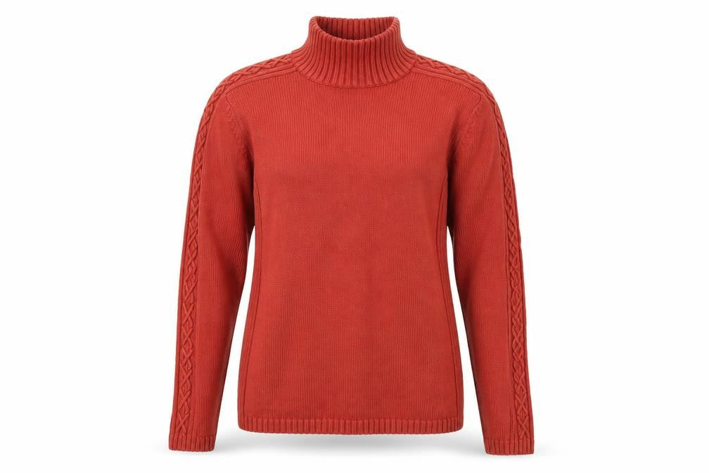 Principles Womens Red Mock Neck Cotton Jumper Size 14