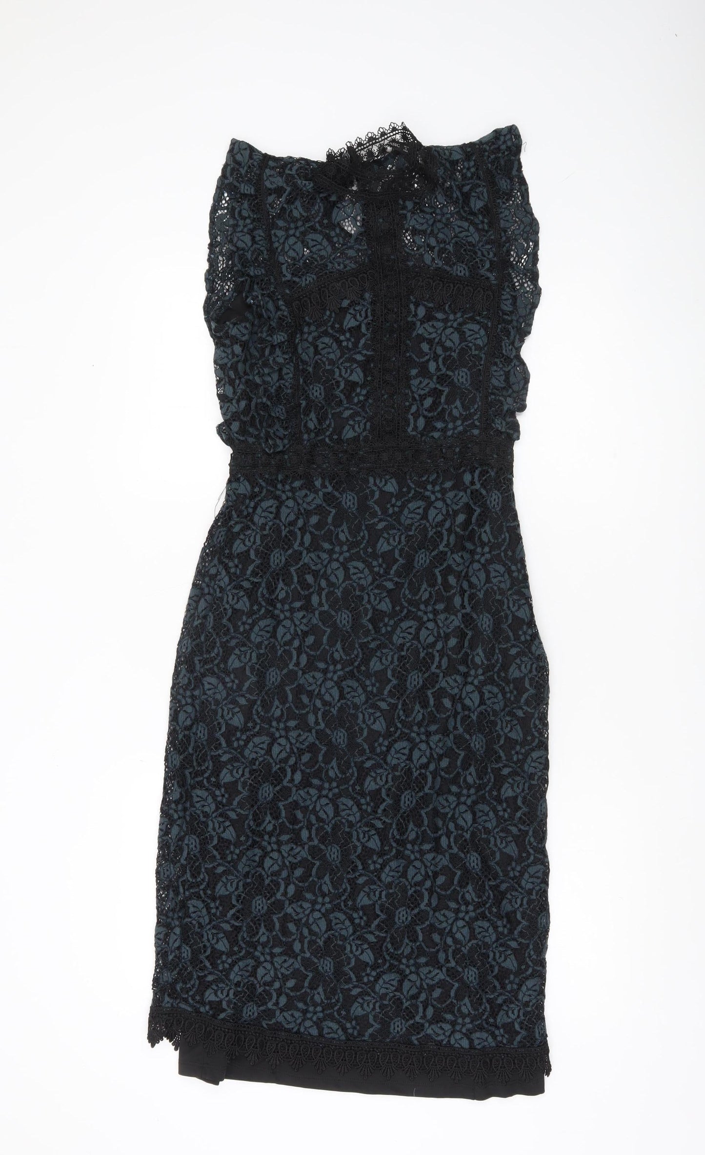Zara Basic Women's Black XS Sheath Lace Sleeveless Cocktail Dress