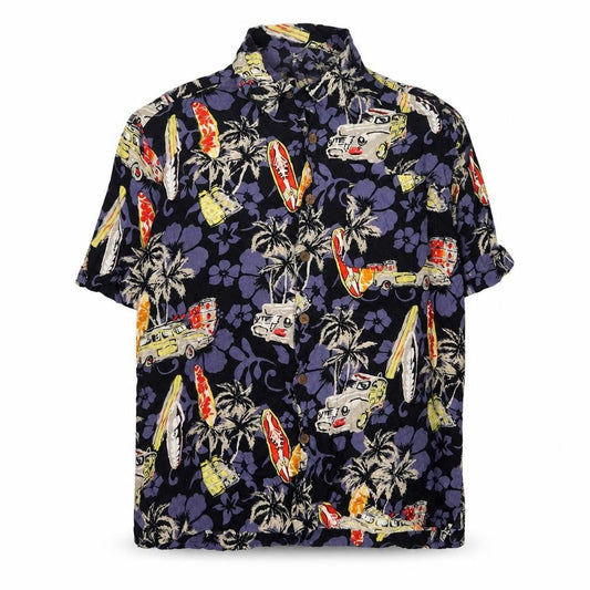 Junction West Men’s Multicoloured Rayon Hawaiian Shirt M Summer Casual