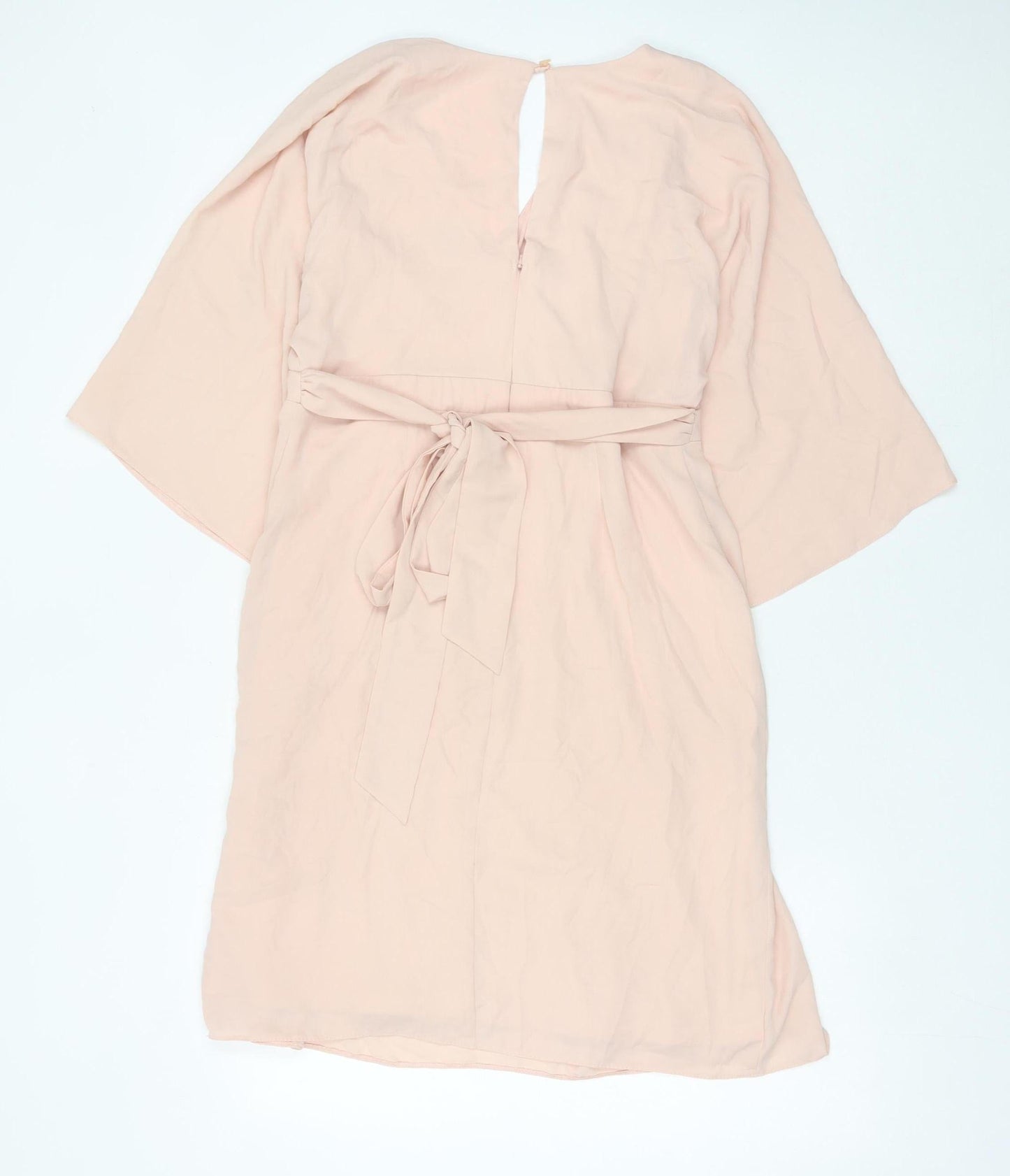 ASOS Women’s Pink Wrap Dress Size 14 Knee Length V-Neck