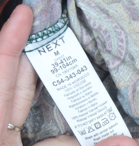 Next Men's Multicoloured Paisley Button-Up Shirt M 39-41" Regular Fit