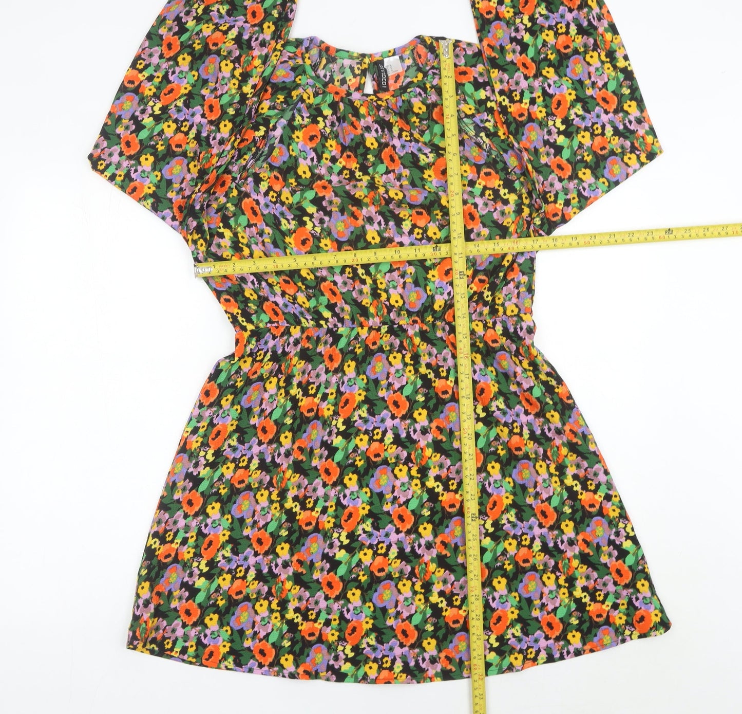 H&M Divided Womens Multicoloured Floral Mini Shift Dress Size 12