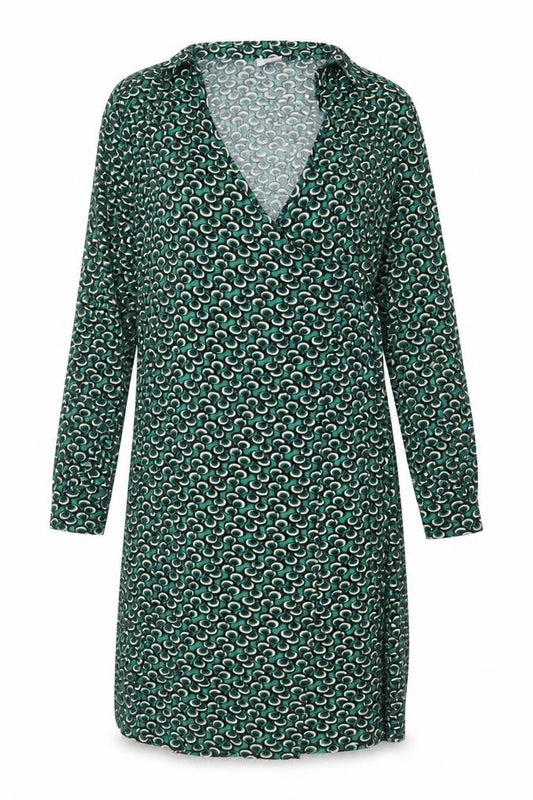Next Women’s Green Wrap Dress Size 14 Viscose Geometric Print