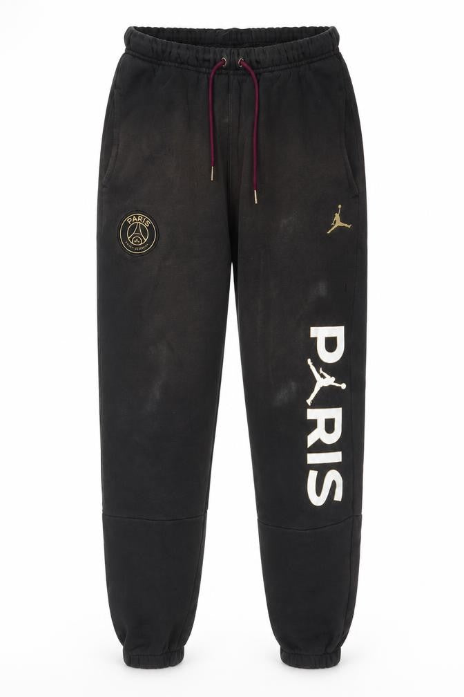 Jordan Men’s Black Sweatpants Size S PSG Logo Tapered Fit