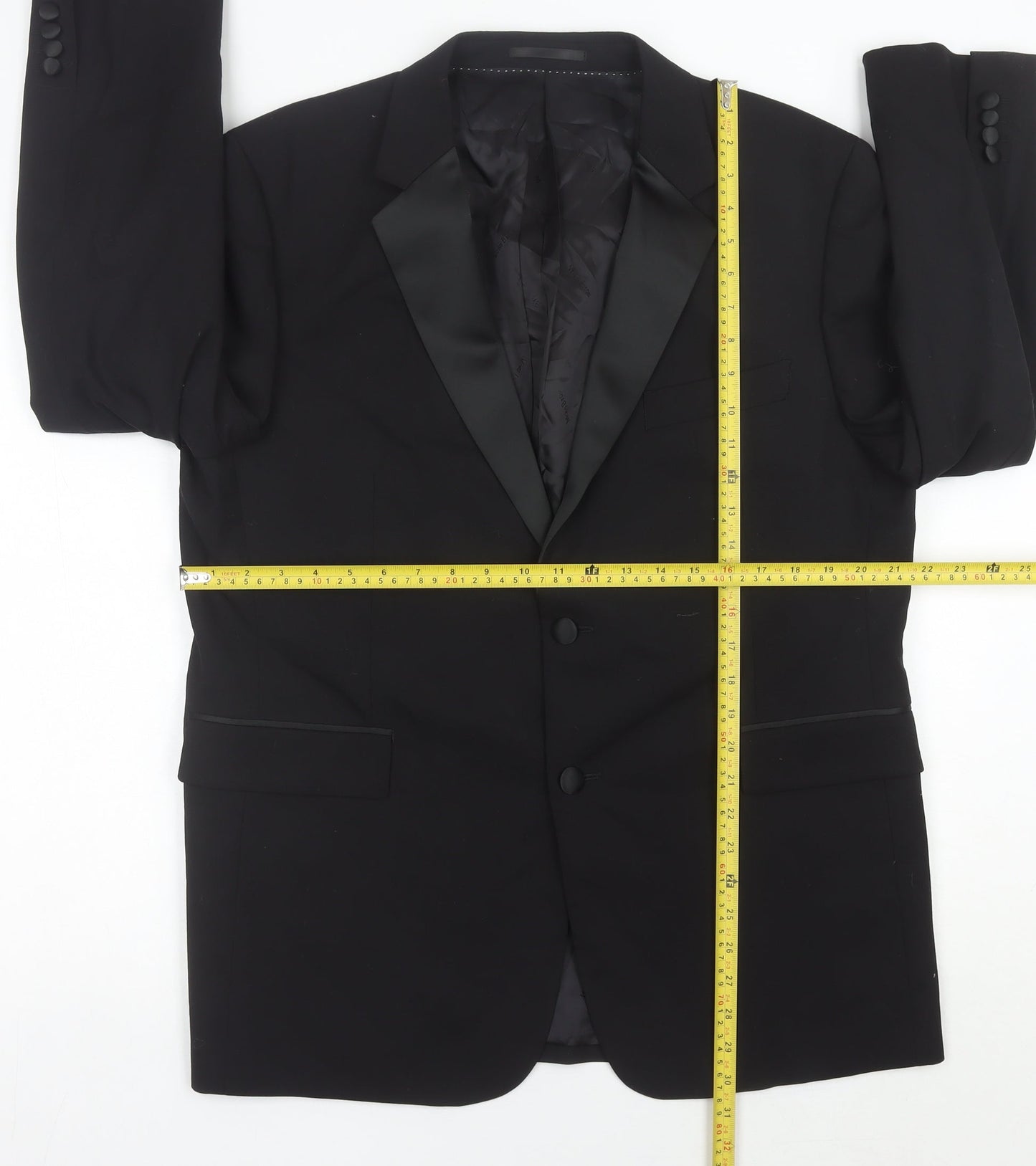 Moss Bros Men's Black 42S Wool Blend Shawl Lapel Tuxedo Jacket