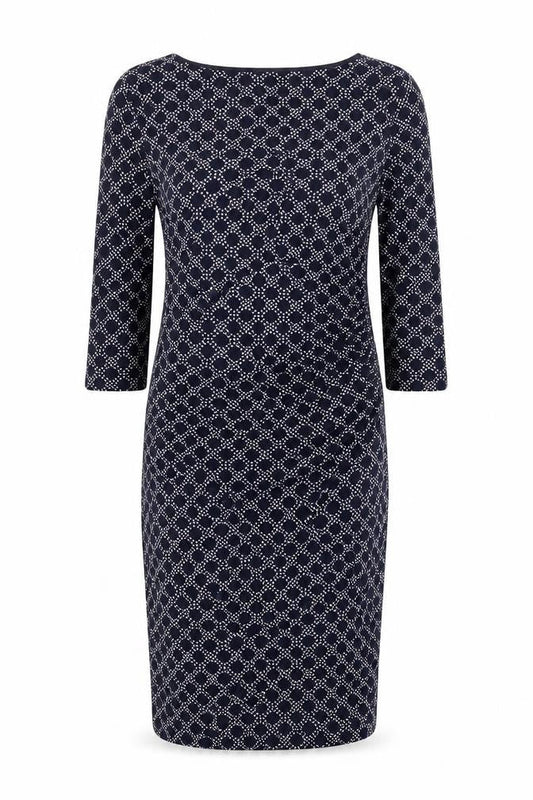 Boden Women’s Blue Geometric Sheath Dress Size 12 Knee Length