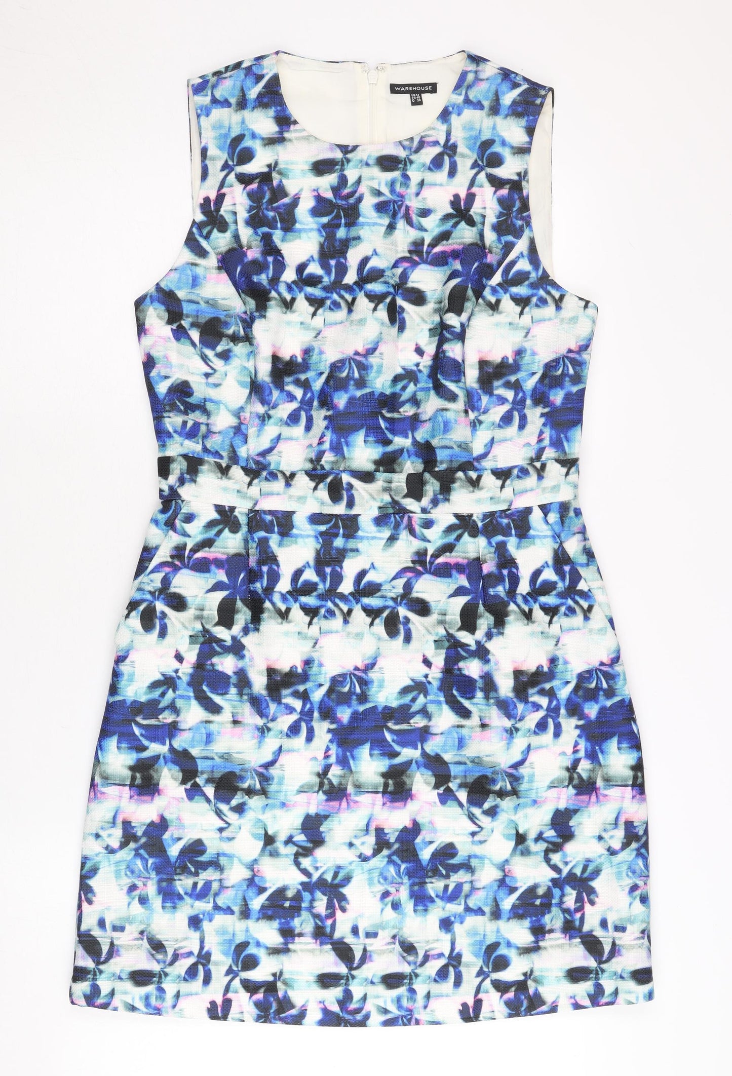 Warehouse Womens Multicoloured Floral Sheath Dress UK 12