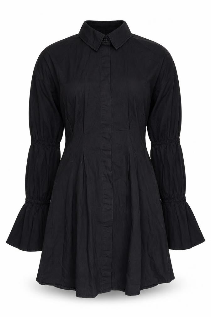 Missguided Women’s Black UK 6 Shirt Dress Long Sleeve Cotton