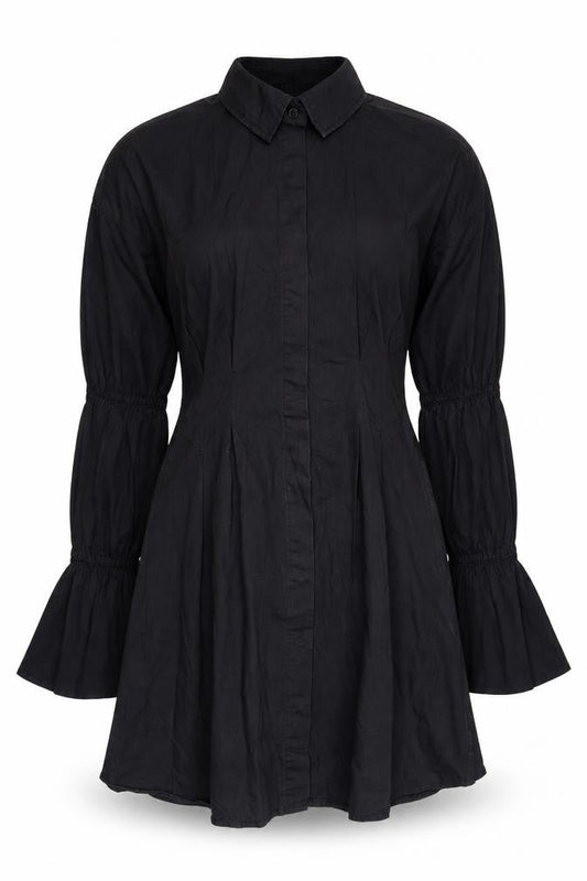 Missguided Women’s Black UK 6 Shirt Dress Long Sleeve Cotton