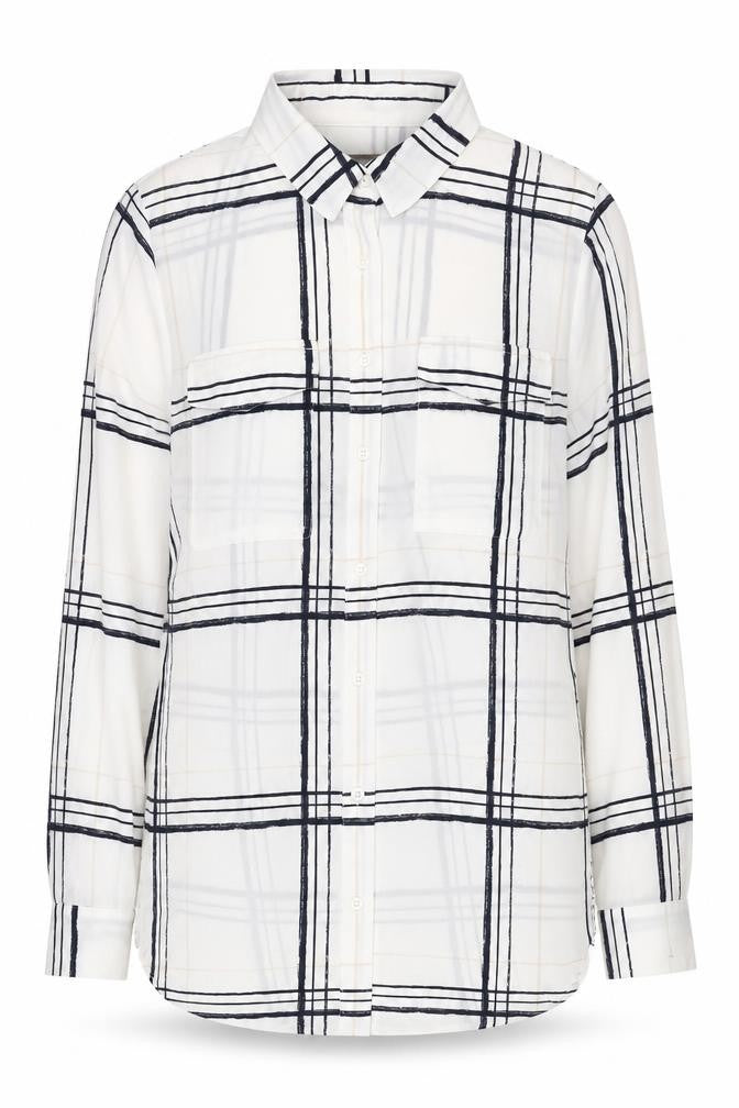 Marks & Spencer Womens White Plaid Button-Up Shirt Size 10