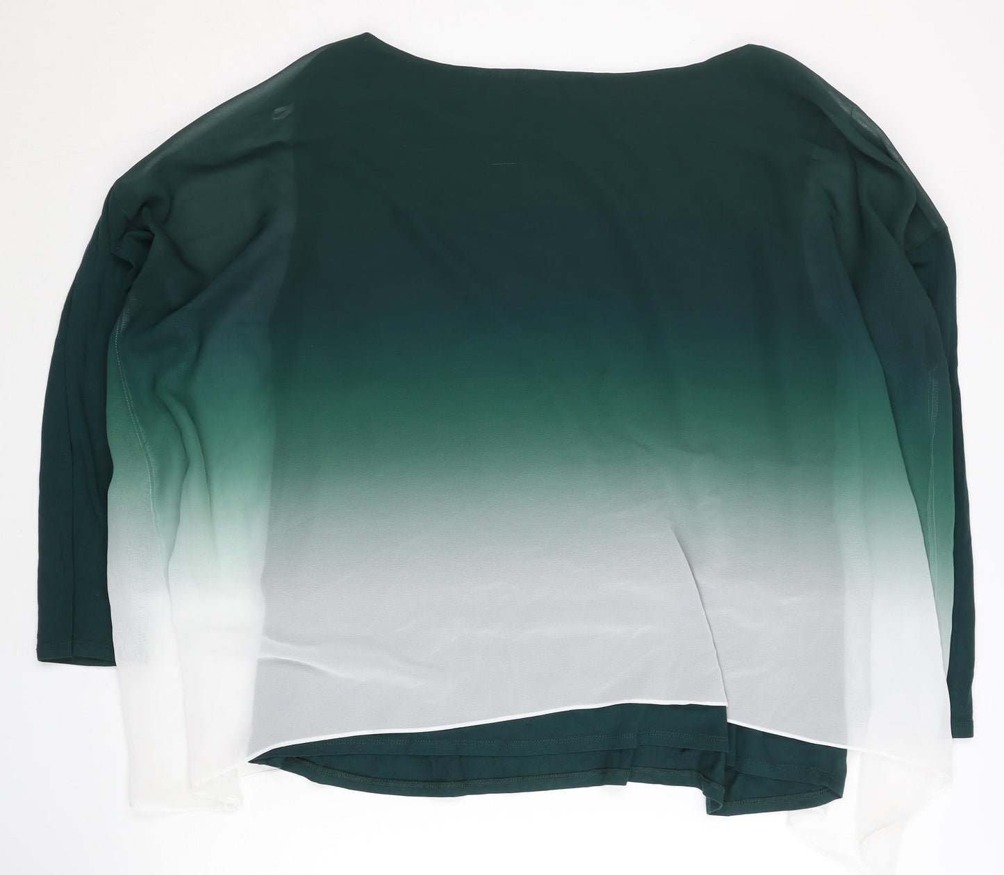 Wallis Women’s Green Ombre Chiffon Tunic Blouse UK XL