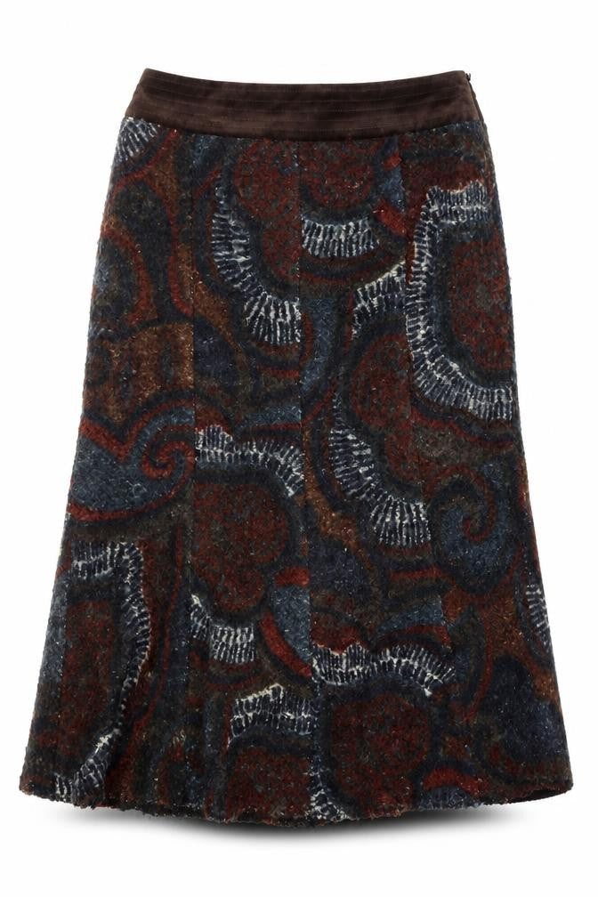 Principles Women’s Multicoloured Paisley Wool A-Line Skirt Size 10