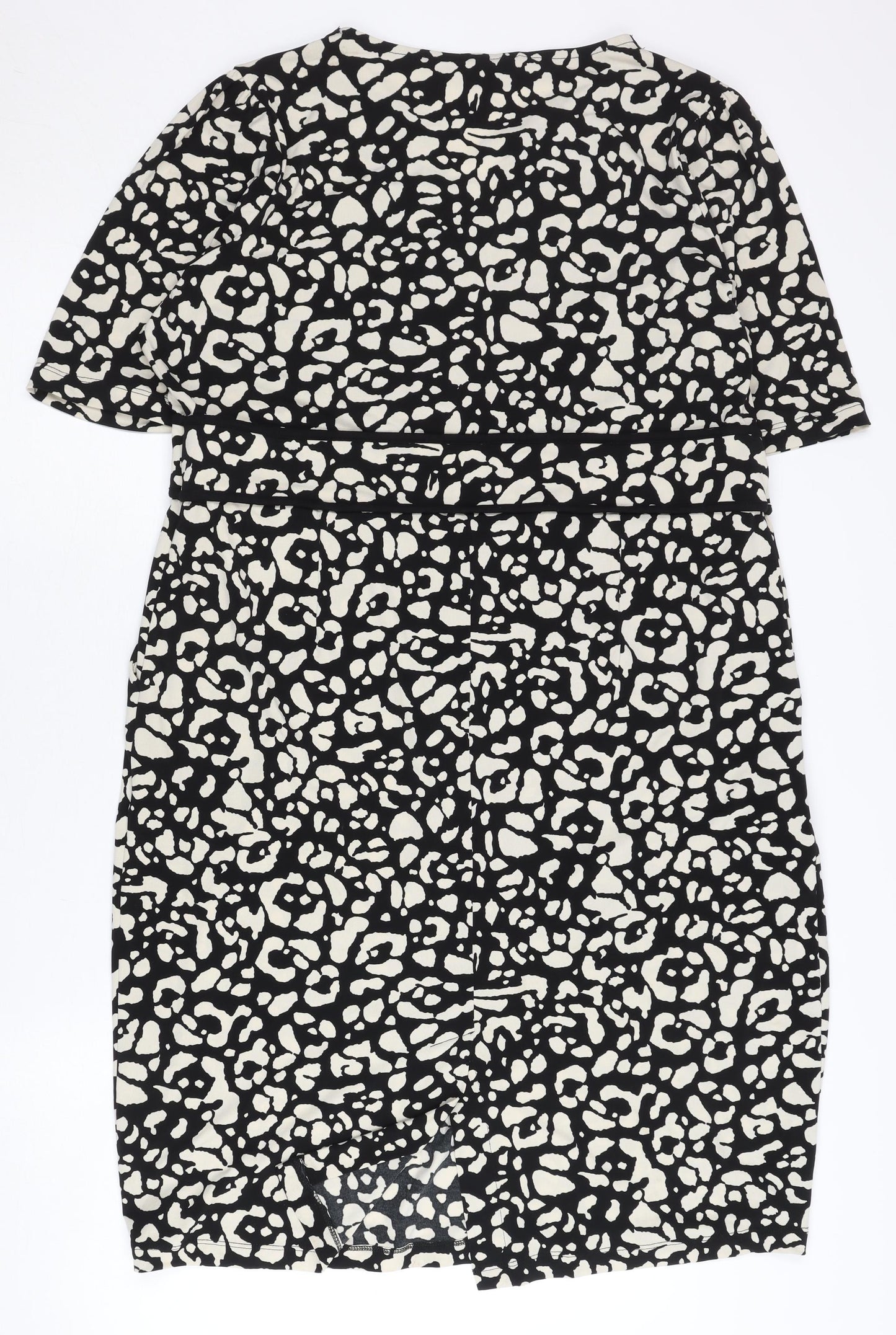 Marks and Spencer Women’s Black Animal Print Sheath Dress Size 18