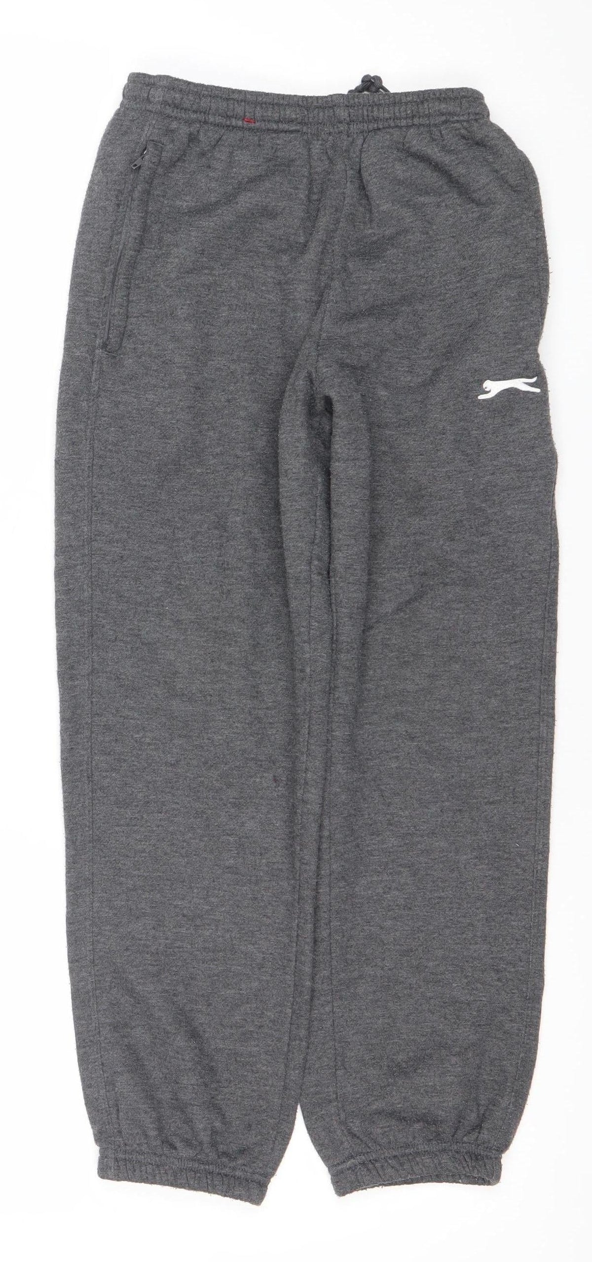 Slazenger Boys Grey 9-10 Yrs Jogger Sweatpants Fleece Activewear