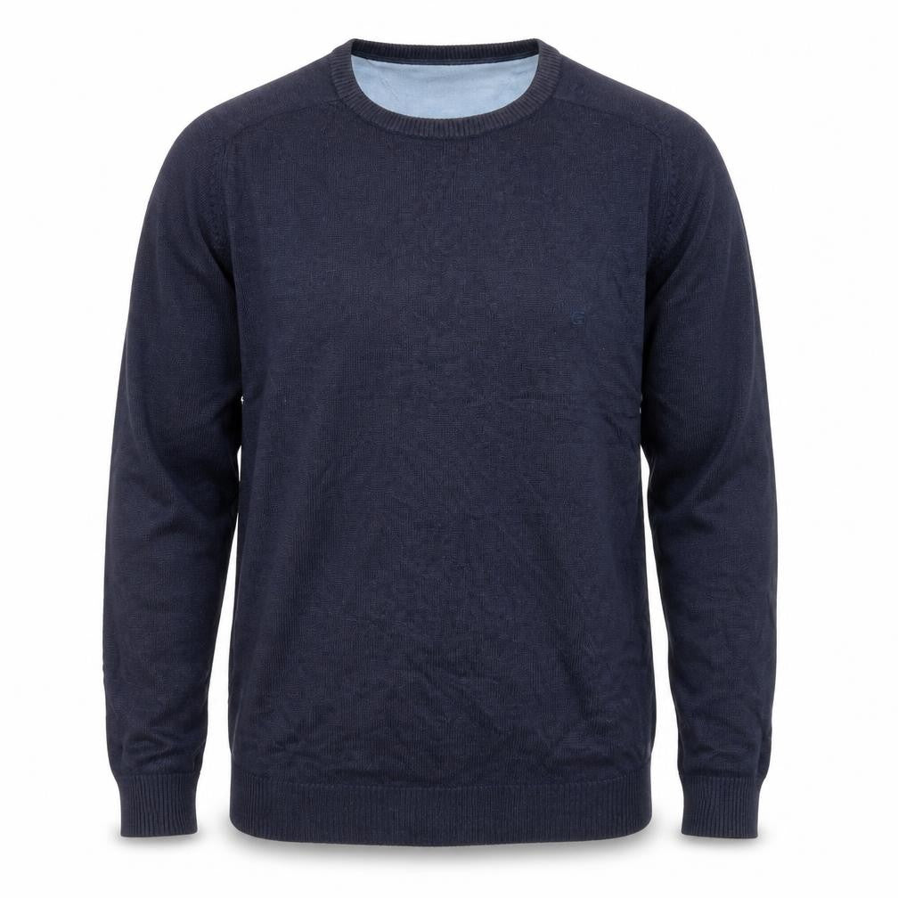 Casa Moda Men’s Blue Cotton Crew Neck Pullover Jumper L