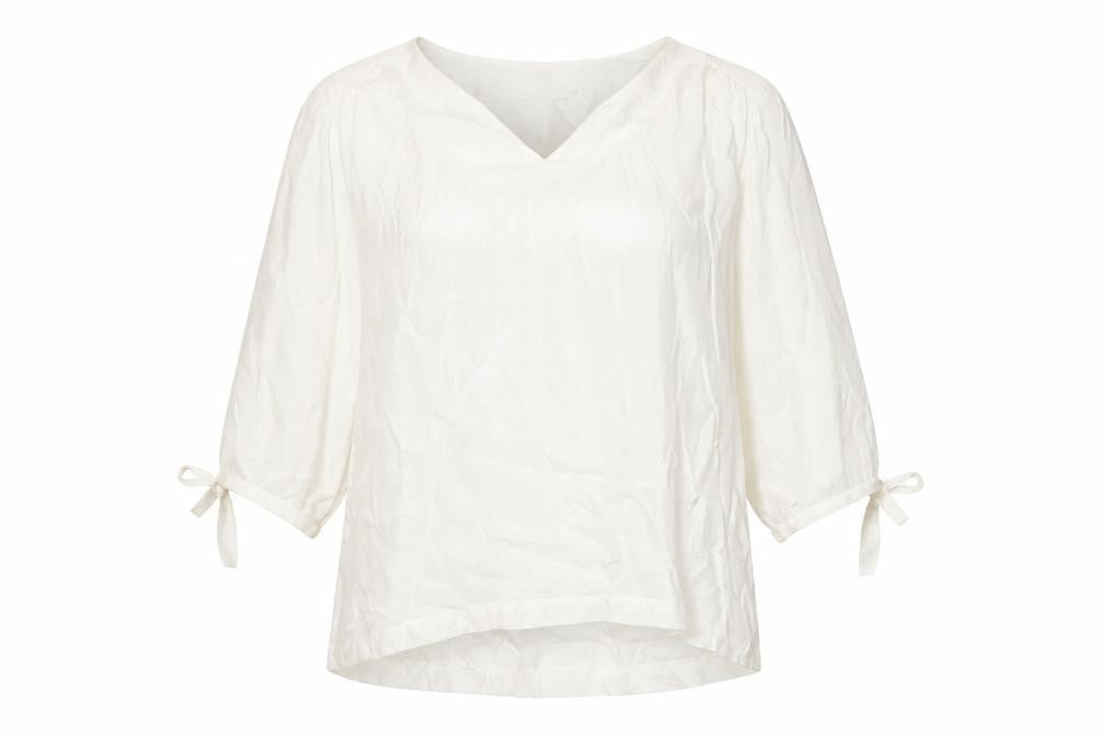 John Lewis Women’s White Tunic Blouse Size 14 V-Neck 3/4 Sleeve