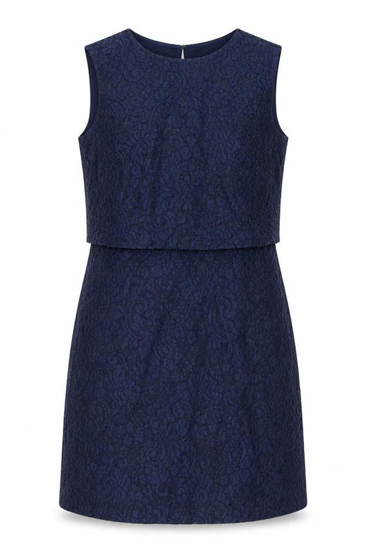 Warehouse Women’s Blue Jacquard Sheath Dress Size 12 Knee Length