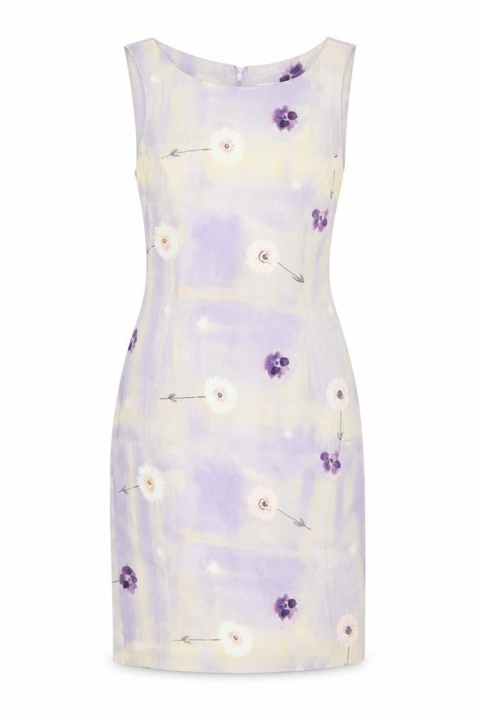 Principles Women’s Purple Silk Floral Sheath Dress UK 12