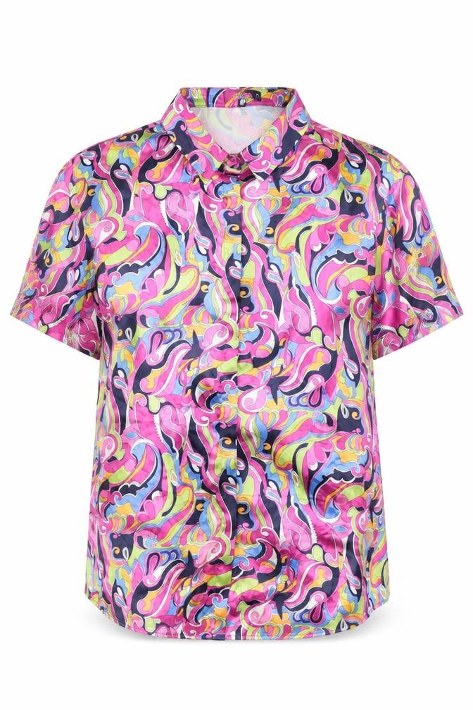 Missguided Womens Multicoloured Size 8 Button-Up Long Sleeve Satin Shirt