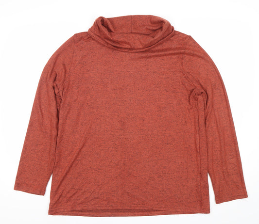 ISLE Essentials Women’s Brown Cowl Neck Long Sleeve Pullover Jumper M
