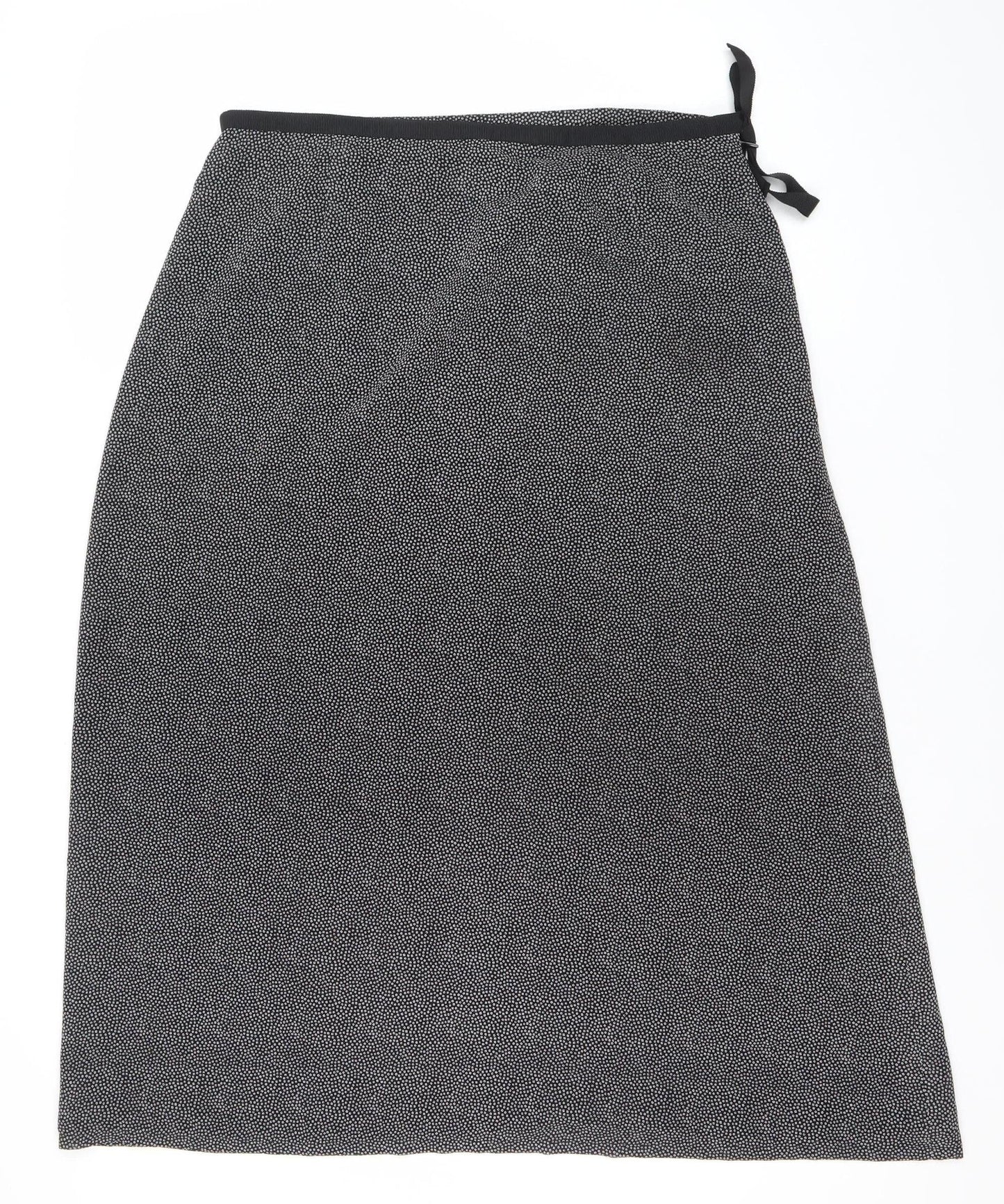 Viyella Womens Black Geometric Knee Length Pencil Skirt Size 16