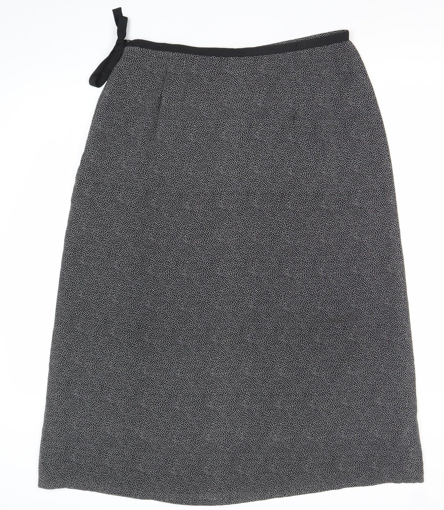 Viyella Womens Black Geometric Knee Length Pencil Skirt Size 16