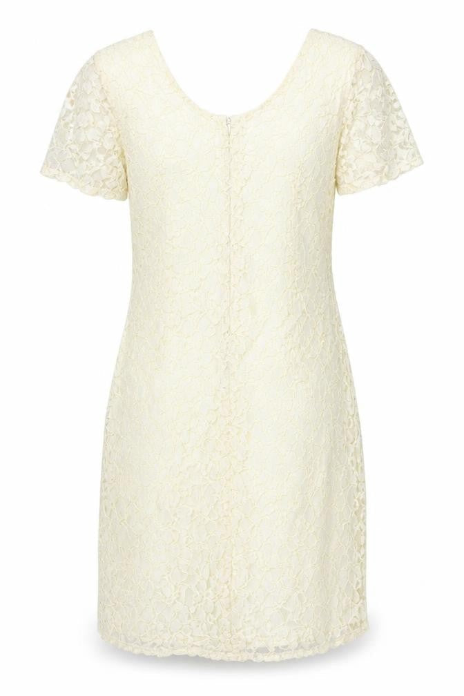 Classics Women’s Ivory Lace Sheath Dress Size 14 Knee Length Wedding Party
