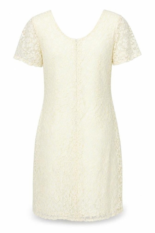 Classics Women’s Ivory Lace Sheath Dress Size 14 Knee Length Wedding Party