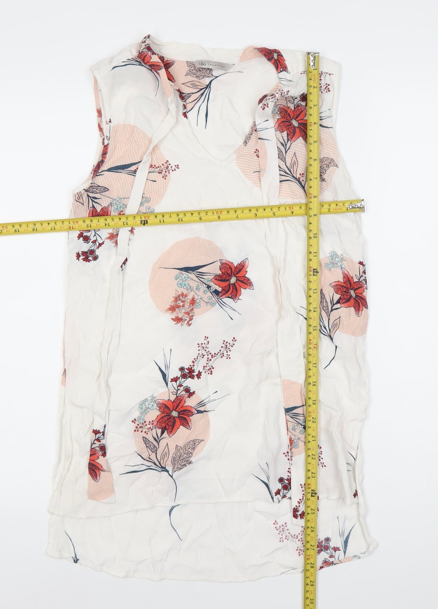 Marks and Spencer Womens Floral Sleeveless Tunic Blouse Size 8