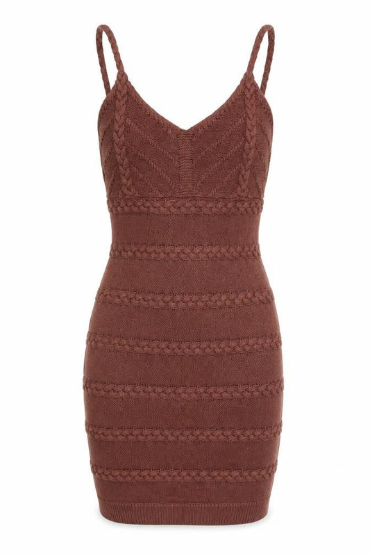 Here Comes the Sun Women's Brown Size 10 Bodycon Knit Mini Dress
