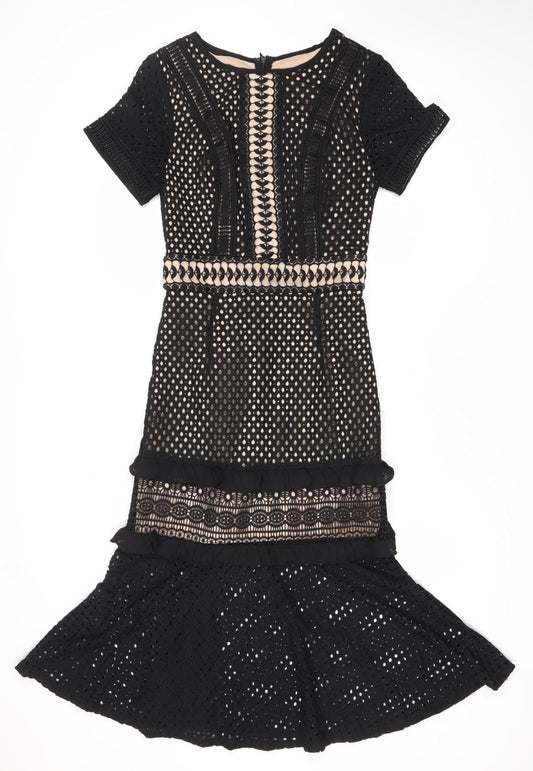 True Decadence Women’s XS Black Lace Sheath Party Dress