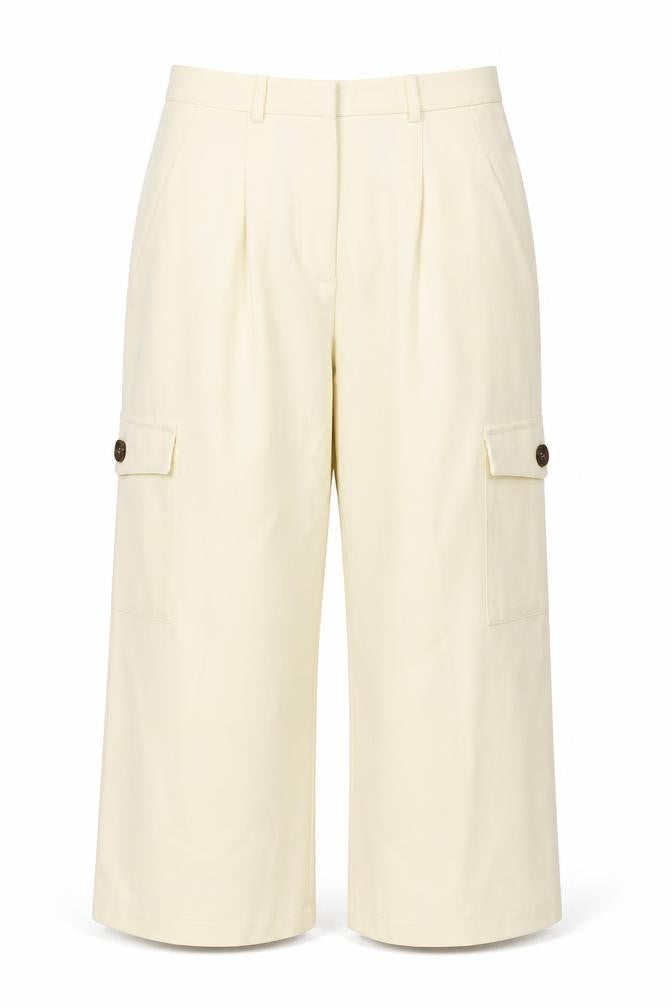 ASOS Womens Beige Cargo Trousers Size 12 Straight Leg Pockets