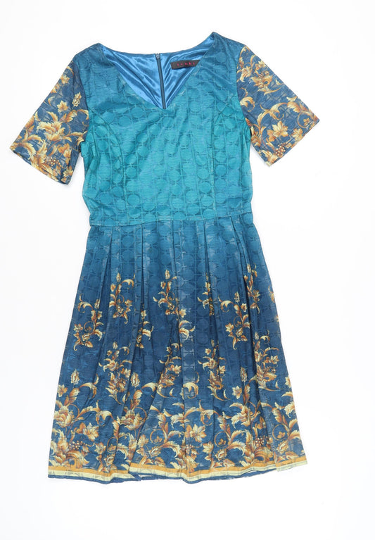 Tenki Women’s Blue Floral Fit & Flare Dress Size 8