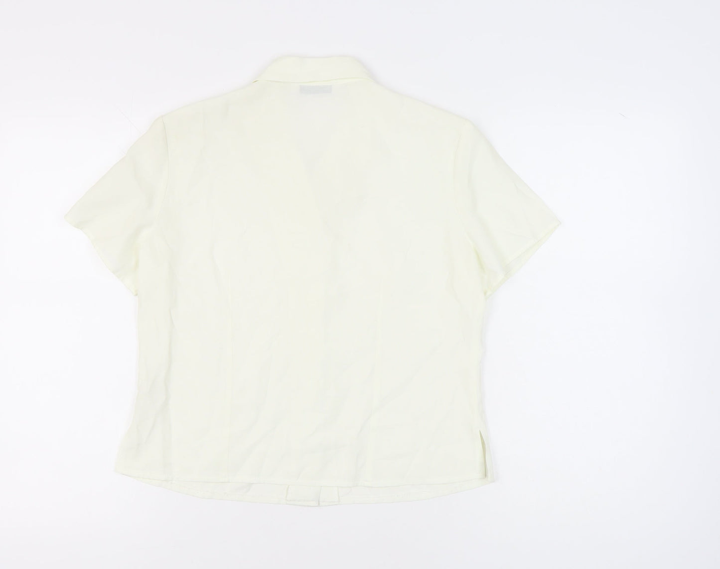BHS Women’s Ivory Short Sleeve Button-Up Shirt Size 14