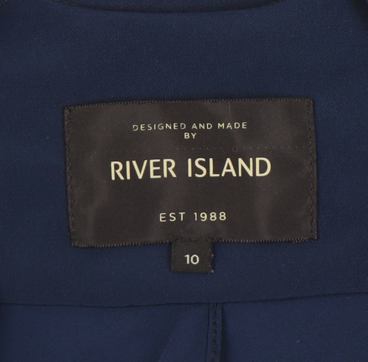 River Island Women’s Blue Size 10 Classic Zip Jacket Workwear
