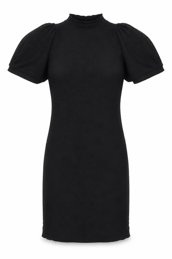 Pieces Women’s Black XS Bodycon Puff Sleeve Knee Dress