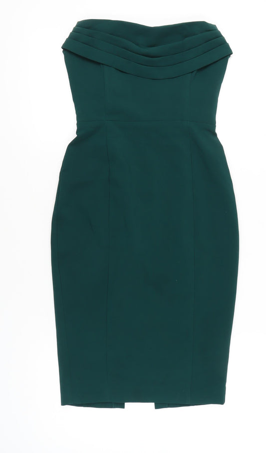 Lavish Alice Women’s Green Strapless Bodycon Sheath Dress UK 8