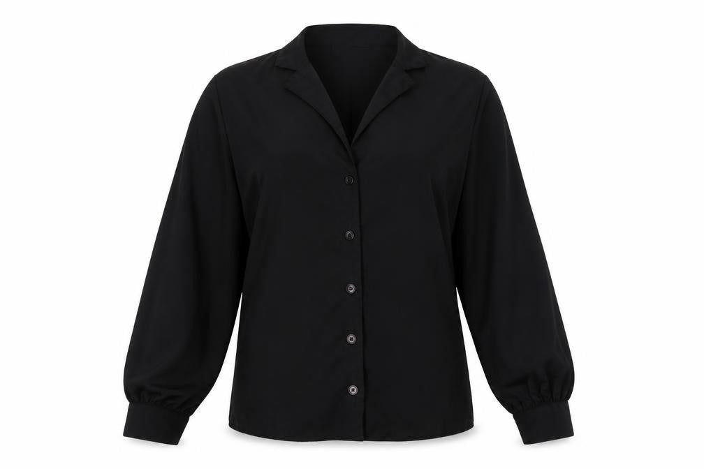Very Women Black Size 6 Button-Up Long Sleeve Polyester Shirt