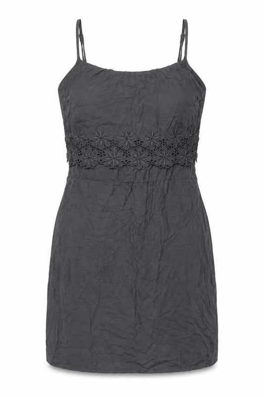 Only Women’s Black Size 12 Slip Dress Embroidered Floral Summer Casual