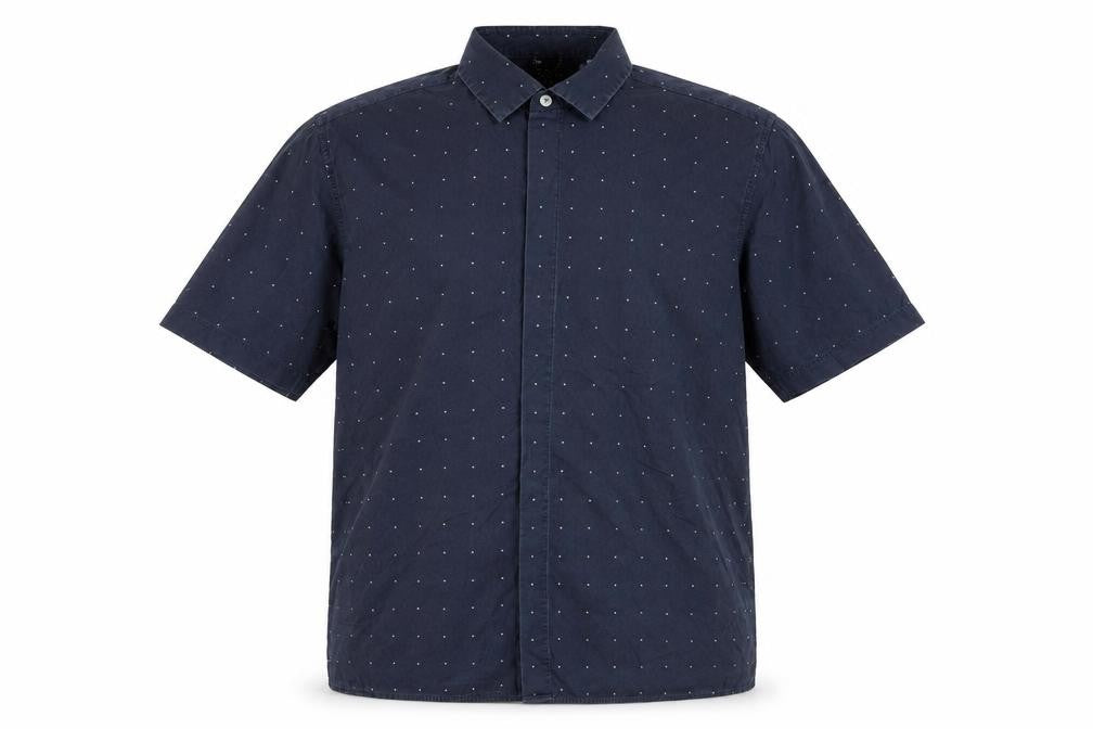 Ted Baker Men’s Blue Polka Dot Short Sleeve Button-Up Shirt Size L
