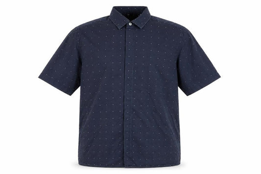 Ted Baker Men’s Blue Polka Dot Short Sleeve Button-Up Shirt Size L