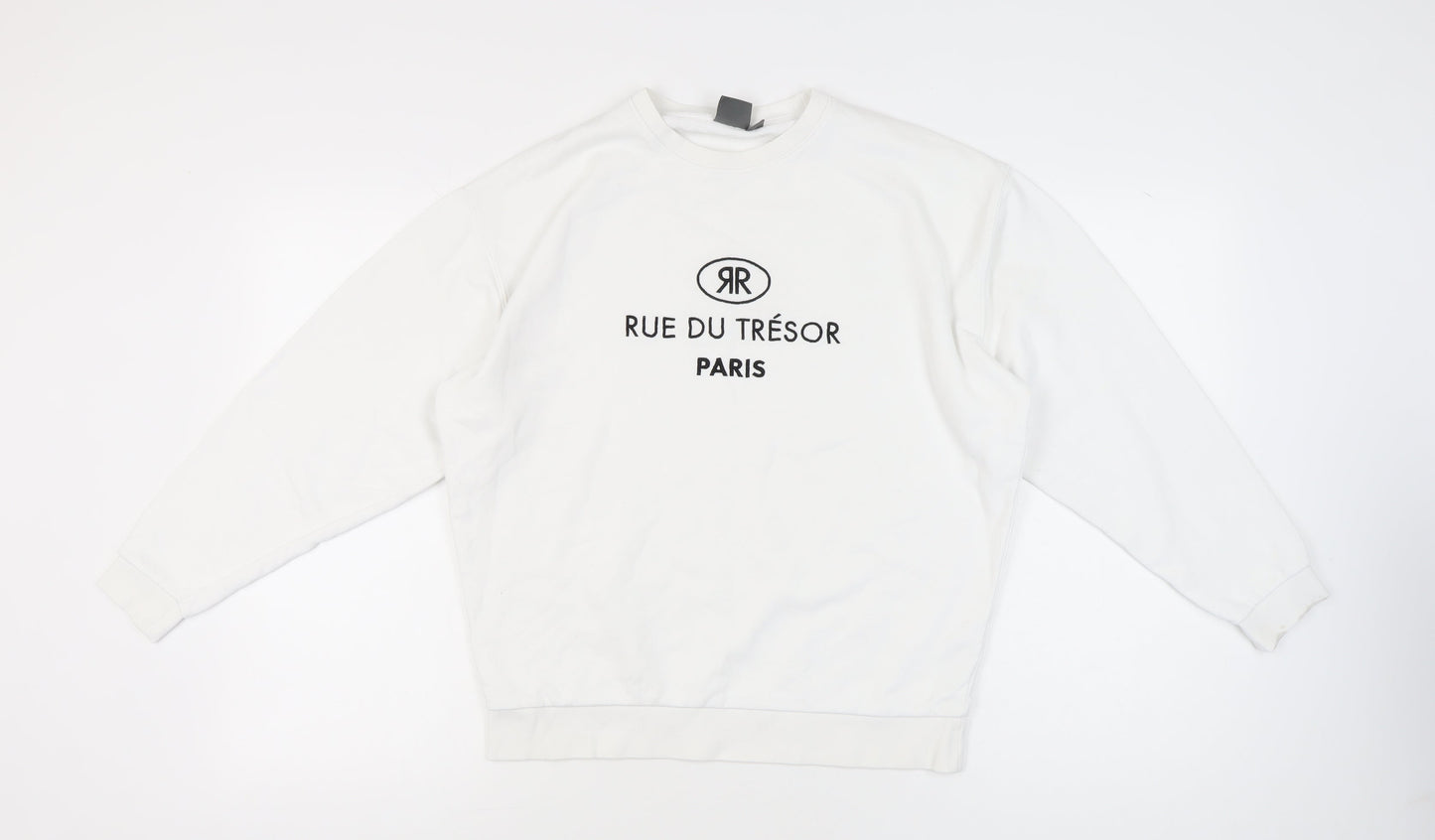 ASOS Men’s White Logo Sweatshirt XS Pullover Paris Graphic
