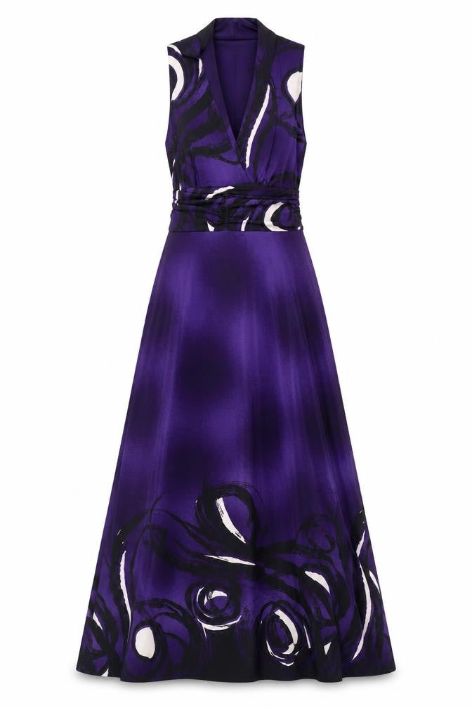 Precis Women’s Purple A-Line Halter Sleeveless Dress Size M