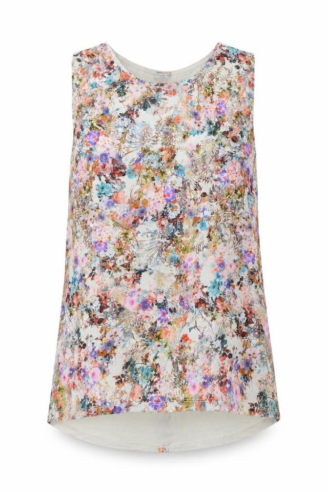 Warehouse Womens Multicoloured Floral Blouse UK 16 Scoop Neck