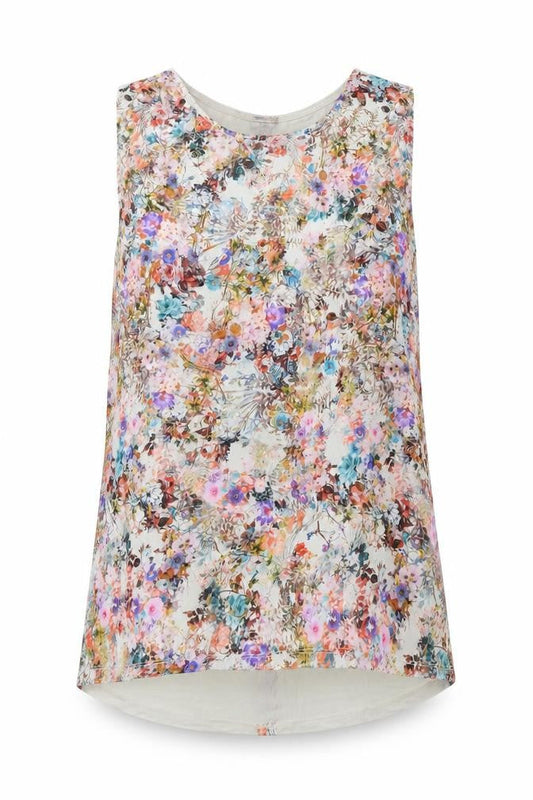 Warehouse Womens Multicoloured Floral Blouse UK 16 Scoop Neck