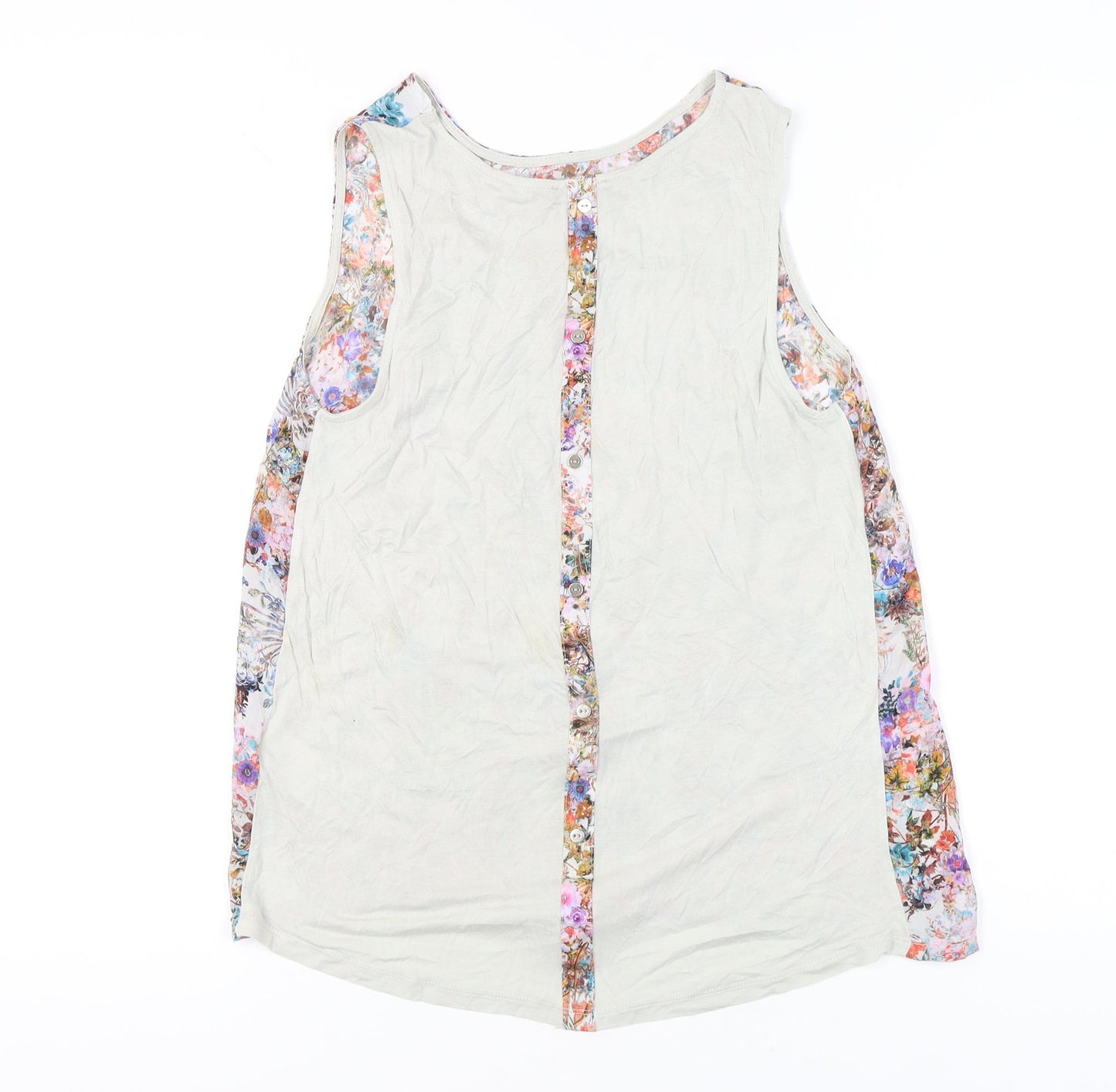 Warehouse Womens Multicoloured Floral Blouse UK 16 Scoop Neck