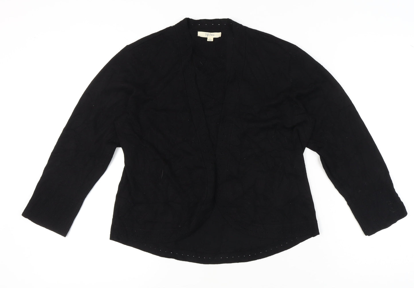 Peyton Primrose Women Black L Cardigan Knit Long Sleeve Open Front