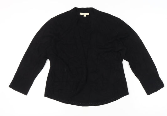 Peyton Primrose Women Black L Cardigan Knit Long Sleeve Open Front