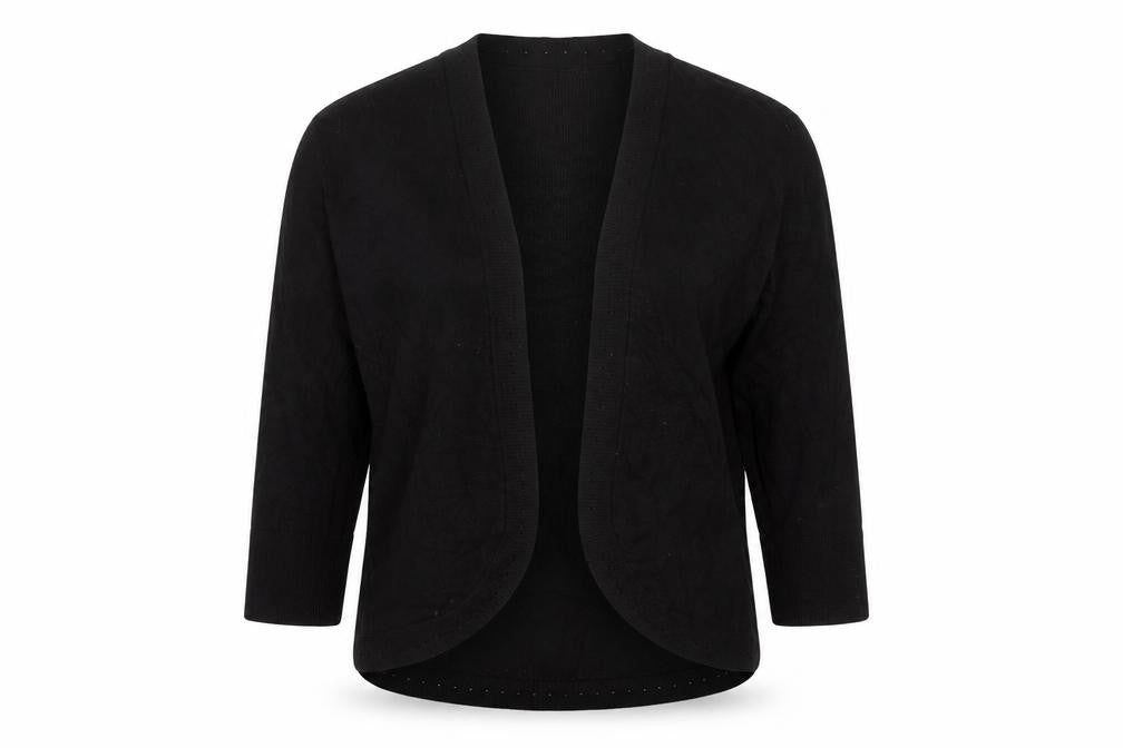 Peyton Primrose Women Black L Cardigan Knit Long Sleeve Open Front
