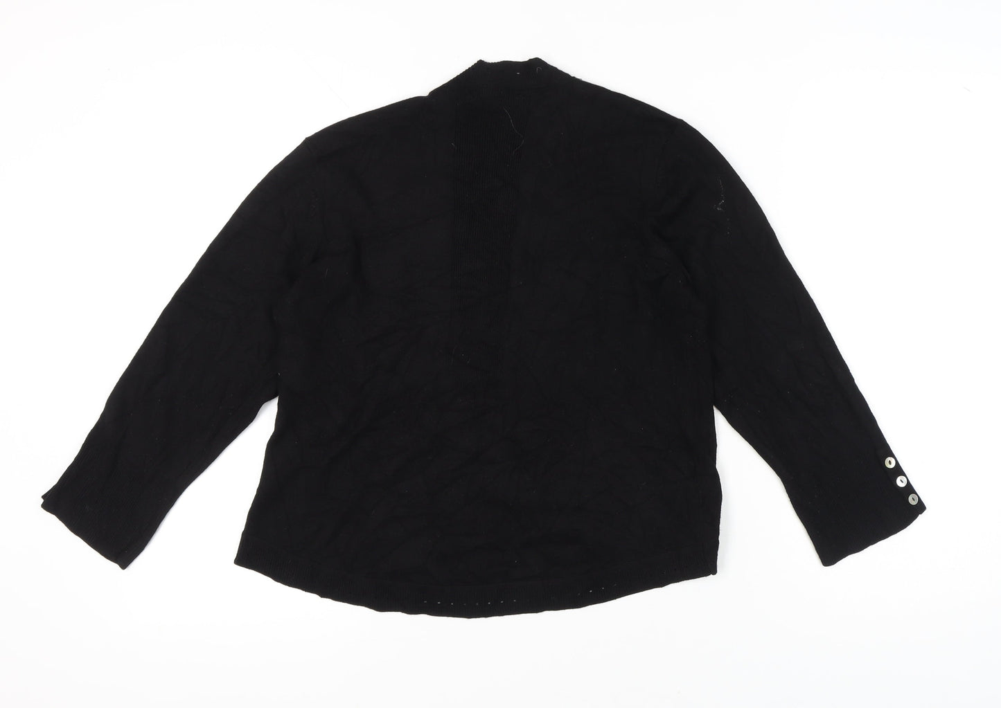 Peyton Primrose Women Black L Cardigan Knit Long Sleeve Open Front